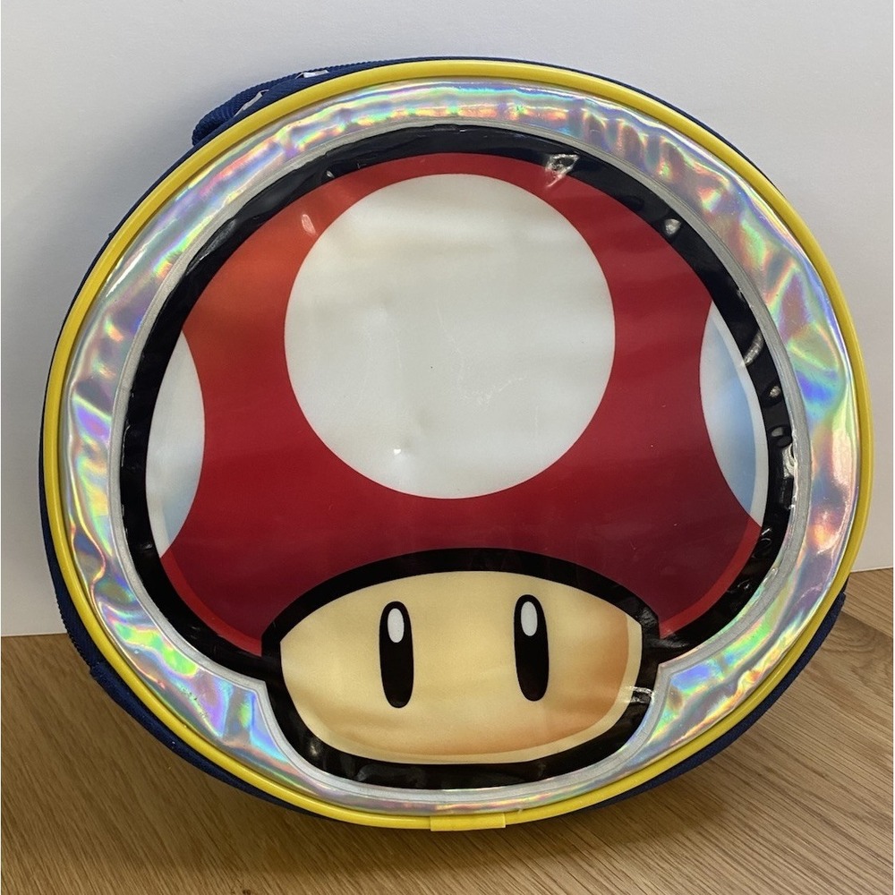 Nintendo Super Mario Mushroom Lunch Bag Kids Storage Bag Nintendo Accessory 8"